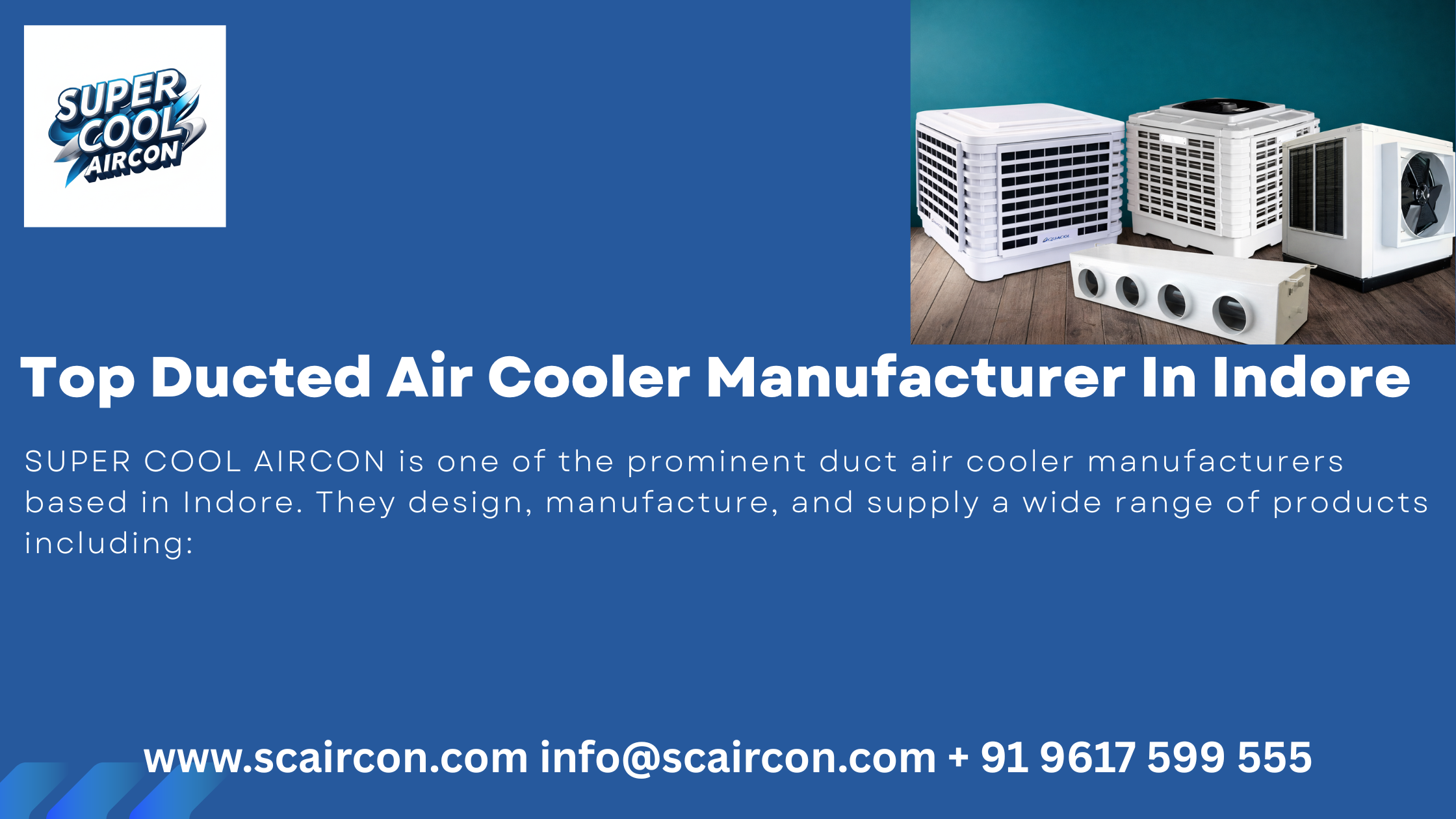 Top Ducted Air Cooler Manufacturer In Indore