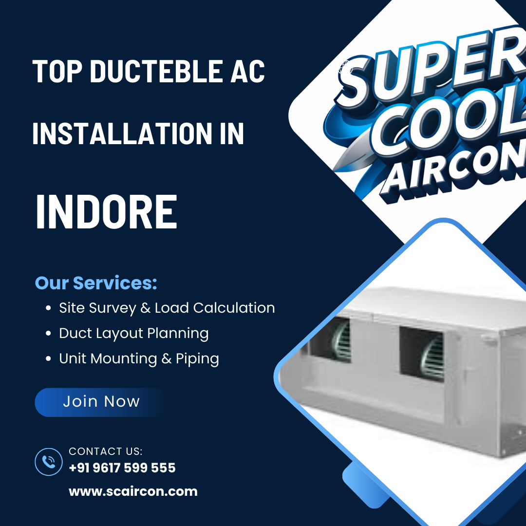 Top ductable AC installation in Indore